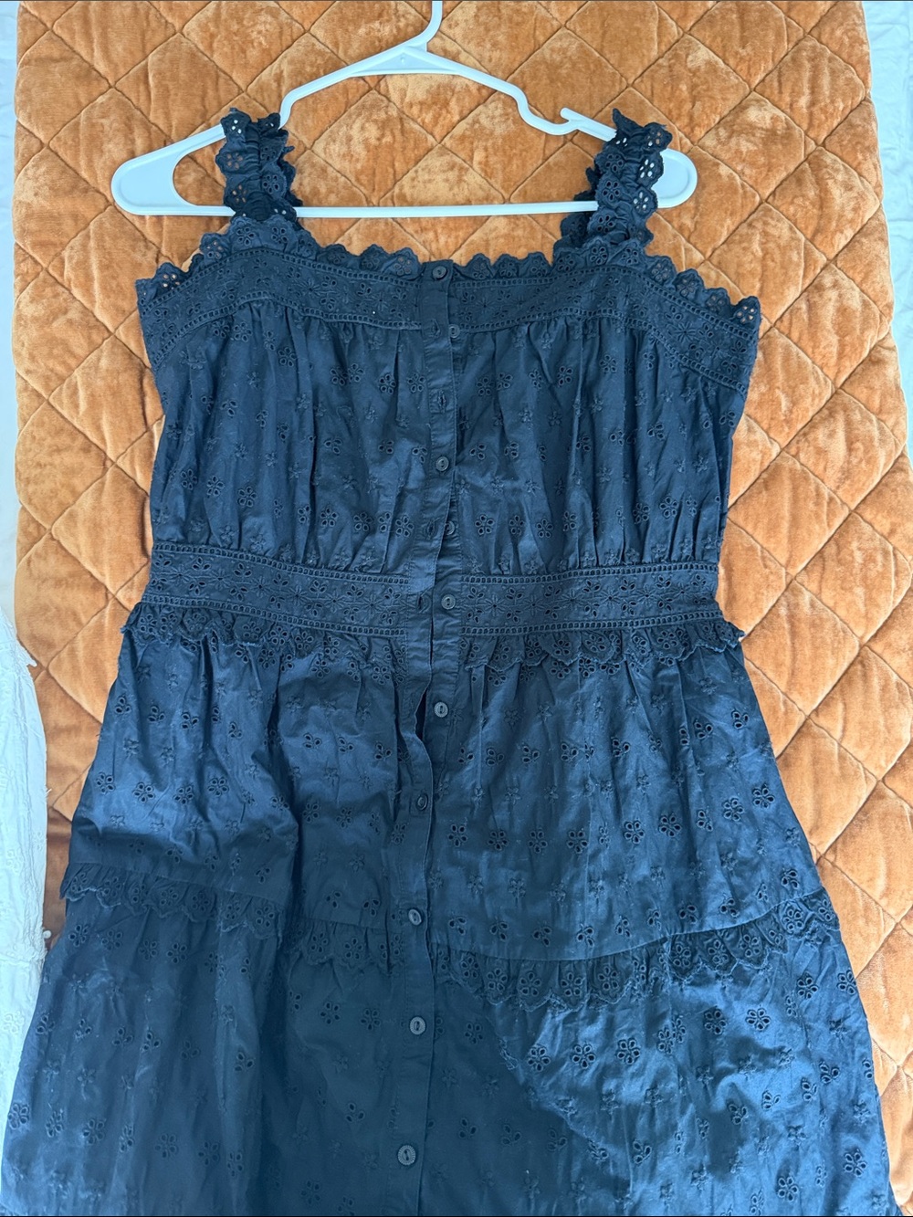 Doen/ Gap Black Eyelet Sundress with Lace Trim